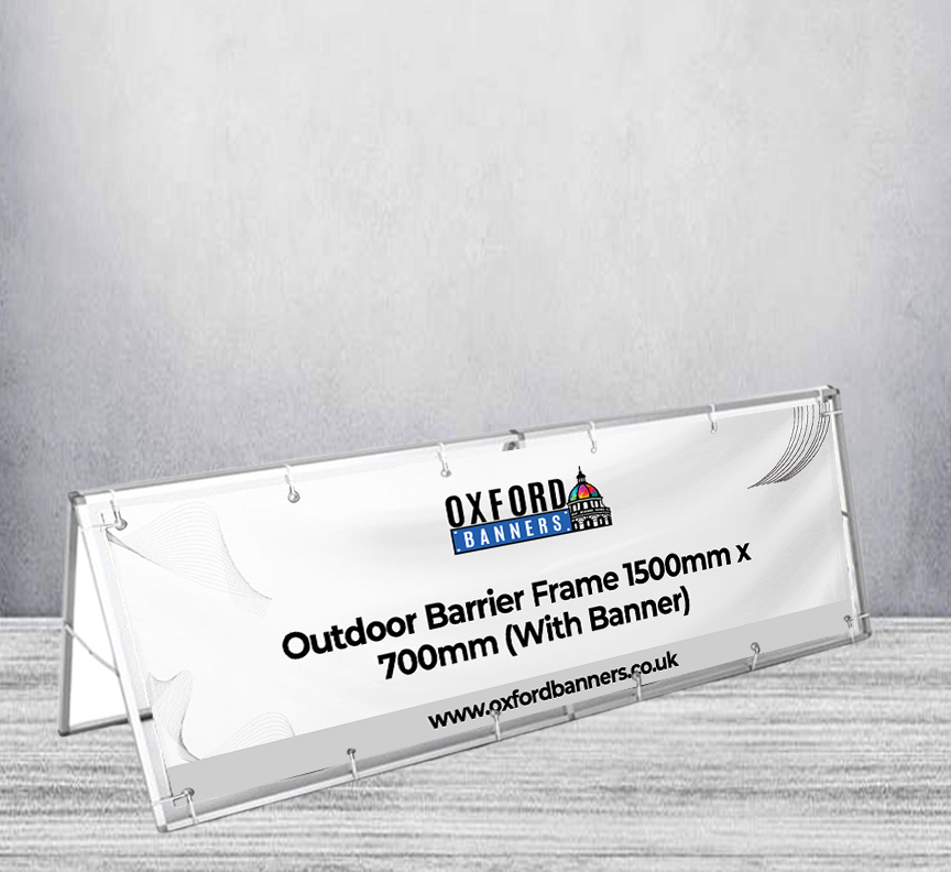 Outdoor Barrier Frame 1500mm x 700mm (With Banner)